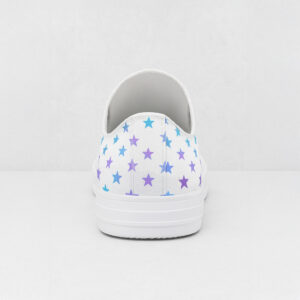 Cyan & Pink Mandala Star Print White Canvas Low‑Top Sneakers 5