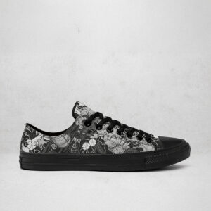 Dragon Tattoo Art Print Black Canvas Low‑Top Sneakers 2